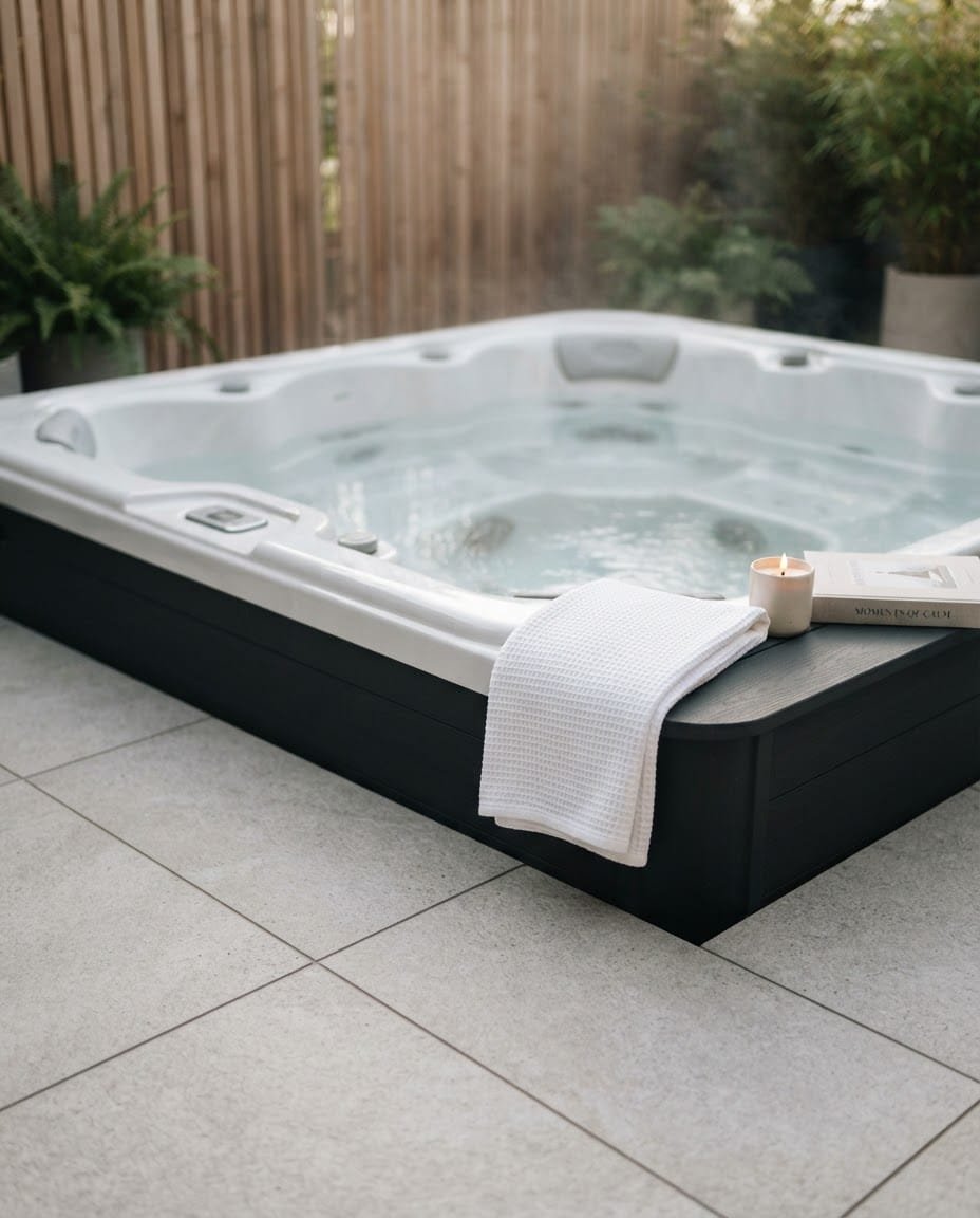 Sleek-editorial-photo-of-a-modern-jacuzzi-with-white-acrylic-shell-and-dark-anth