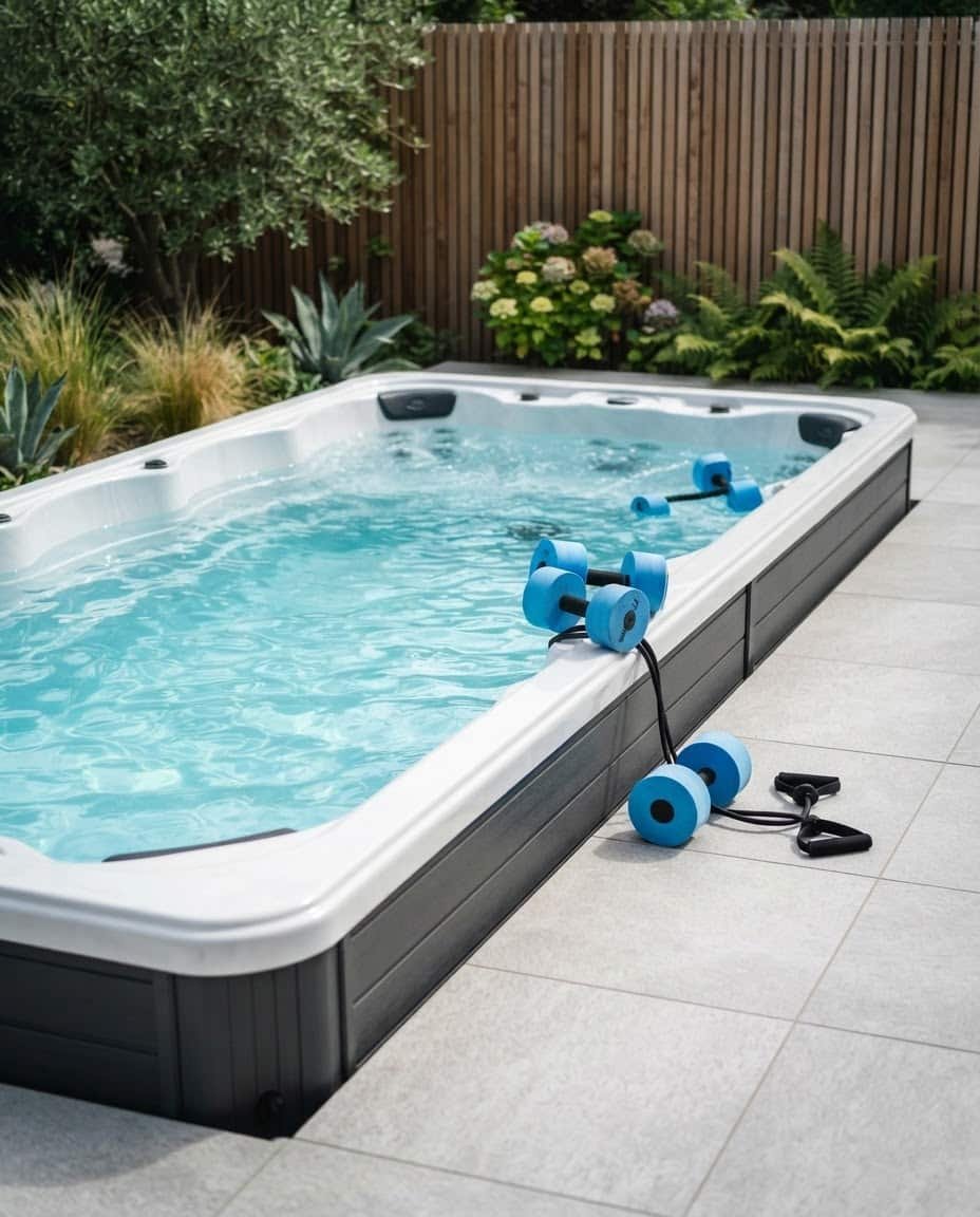 Sleek-editorial-photo-of-a-modern-swim-spa-with-white-acrylic-shell-and-dark-ant